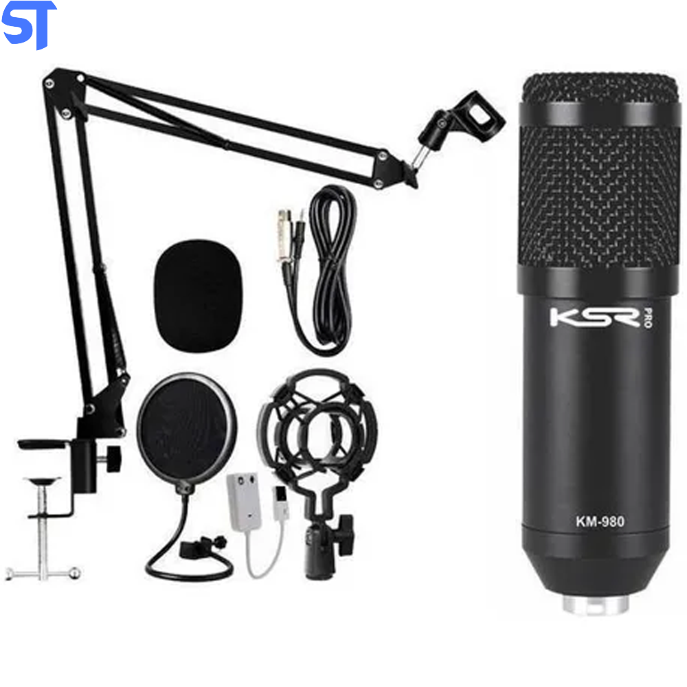 Microfone Condensador Ksr Km-980 Pro - Kit Youtuber